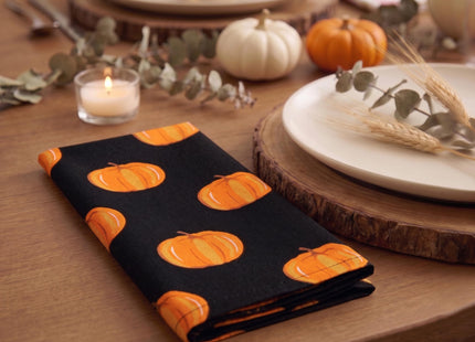 PurpleEssences Pumpkin Cloth Napkins, 18x18 in - Halloween Pumpkin