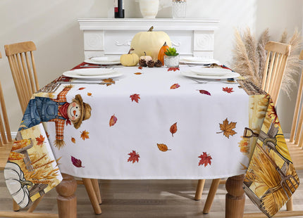 cusugbaso Fall Square Tablecloth 52x52 Inches Pumpkin Fade Resistant