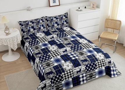 Feelyou Cabin Bear Comforter Set for Boys Girls Rustic Bear and Deer