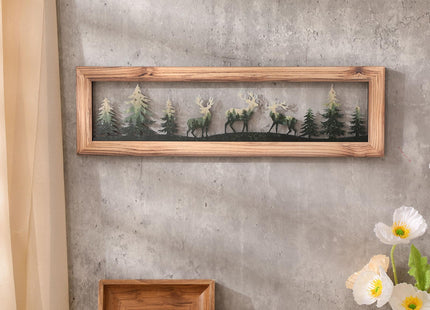 Wesiti Wooden Bear Wall Art 16 Inch, Deer Metal Rustic Decor