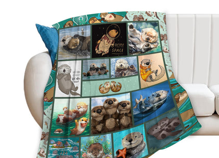 Sea Otter Blanket Otter Gifts for Girls Boys Woman Kids Ocean Throw Blankets Soft Blanket Warm Fleece Flannel Plush Blankets for Bed Sofa Couch 40"x50"