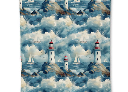 Ti Caldi Scenic Lighthouse & Sailboat Blanket - Soft Lightweight Cozy Flannel Throw for Adults Kids Women, Stunning Coastal Design, Warm Fuzzy Blankets for Couch, Bed, Travel & Home Decor 60×50 in
