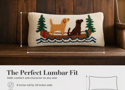 Mud Pie Canoe Hook Wool Pillow, Rustic Lodge Cabin Throw Pillow Decor