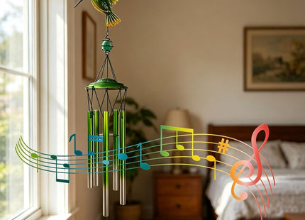 Hummingbird Wind Chimes, Outdoor Metal Wind Chimes Decor for Outside/Indoors, Home, Lawn, Porch, Patio, Gifts,Garden,Yard Decoration (Green Hummingbird)