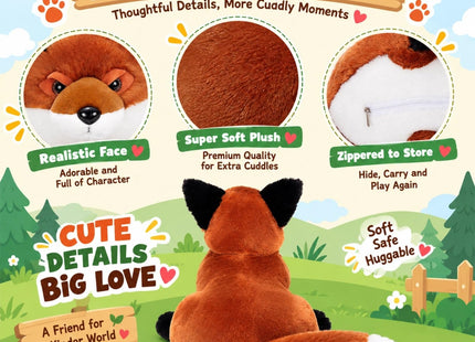 BENINY 4 Pcs Fox Stuffed Animal Set, 22 Inch Mommy Fox with 3 Babies