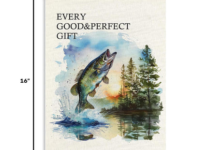 MKIJUHB Christian Fish Wall Art Decor, Bible Verse Wall Hanging Decor, Religious Scripture Fishing Framed Canvas Prints for Home Bedroom Living Room Walls Decorations, 12x16 Inch