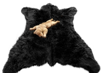 Fur Accents Faux Bear Skin Rug Faux Fur (5'x8', Black Bear)
