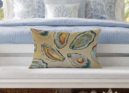 Exqcom Abstract Oyster Coastal Beach Pillow Covers 12x20, Beachy Room Decor Aesthetic, Retro Coastal Ocean Oyster Shell Decorative Lumbar Pillow Covers for Home Bedroom Living Room