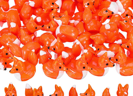 Geelin 50 Pcs Mini Resin Fox Bulk Small Fox Birthday Decorations to Hide