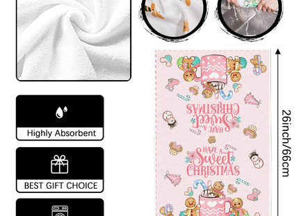 Yarcooly Christmas Kitchen Towels 18×26 Inch Gingerbread Xmas Home Decor