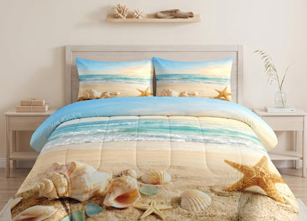 WeCozy Full Comforter Set, 3 Pieces Coastal Beach Bedding Set