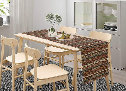 Rustic Bear Table Runner Cabin Wild Animal Bear Aztec Navajo Native Hunting Camping Retro Kitchen Dinner Runner for Indoor Home Living Room Party Dining Table Decoration 13"x70"