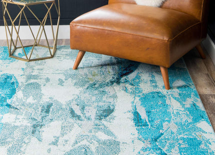 Unique Loom Positano Collection Coastal Modern Fish Light Blue Area Rug (5' x 8')
