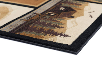Tayse Northern Wildlife Multi-Color Long 3x10 Hallway Runner Rug for Walkway, Entryway Kitchen Foyer Lodge Cabin Farmhouse Rustic Indoor Carpet,NTR6660