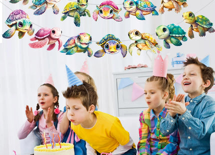Sea Turtle Banners Turtle Birthday Party Decorations Ocean Animals Turtle Cutout Banners Baby Turtles Party Decorations for Under The Sea Baby Shower Supplies
