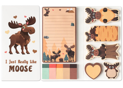 B1ykin Sticky Notes Set - 550 Sheets Memo Writing Pa9d Heart Moose Design