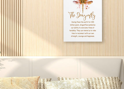 WODMIS Inspirational Dragonfly Wall Art, Framed Canvas Wall Decor, Orange Dragonfly Motivational Home Decor for Bedroom, Bathroom, Office 11x14
