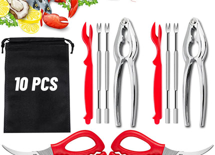10 Pcs Seafood Tools Set, Crab Lobster Crackers