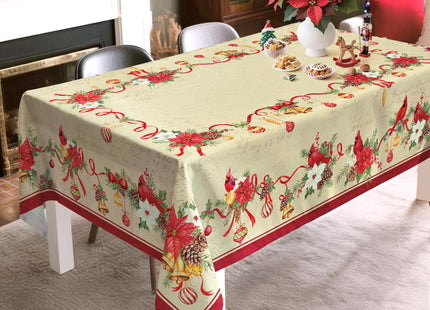 Arquiel Christmas Tablecloth 55 x 70 Inch Rectangular, Cardinal Print