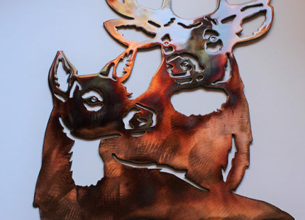 Deer Pair Metal Wall Art