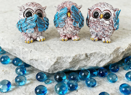 keqmsxi 3 Pcs Owl Decor Statue,Small Sculptures Owl Gifts for Women Men