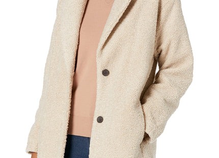 Amazon Essentials Women's Teddy Bear Fleece Oversized-Fit Lapel Jacket, Sand, Large