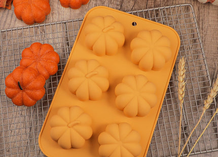 Webake Pumpkin Cake Mold Silicone 3D Pumpkin Cupcake Pan for Baking Dessert Mousse Mold Tray for Halloween Thanksgiving (2 PCS)