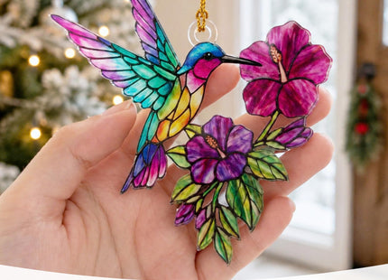 Hummingbird Gifts for Women, Stained Glass Effect Hummingbird Ornament 2026
