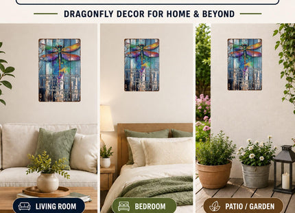 Dragonfly Wall Decor Dragonfly Decor for Home Quote Metal Sign 8x12 Inch