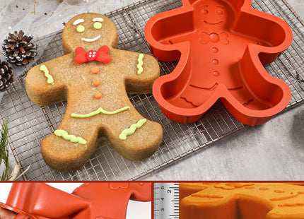 Webake Gingerbread Man Mold 10 Inch Large Gingerbread Silicone Cake Pan for Christmas Baking Cake, Cookie