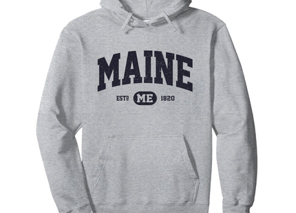 Navy Retro Vintage Maine Pullover Hoodie