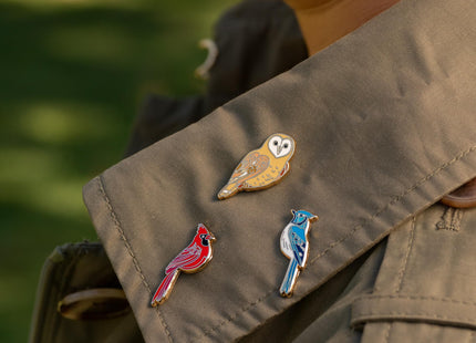 Red Cardinal Pin – Red Cardinal Gifts, Bird Lapel, Birdwatching Gifts, Holiday, Nature-Inspired Wildlife-Themed Holiday Pin, Bird Lover Decorative Jewelry
