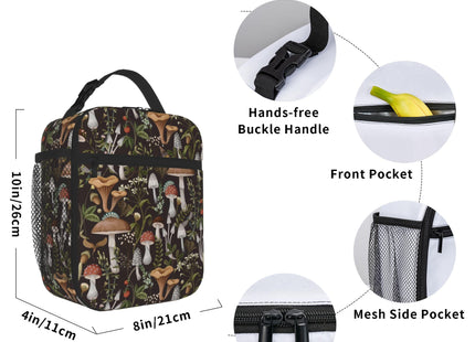 UEQIKI Vintage Mushroom Insulated Lunch Bag for Women & Men