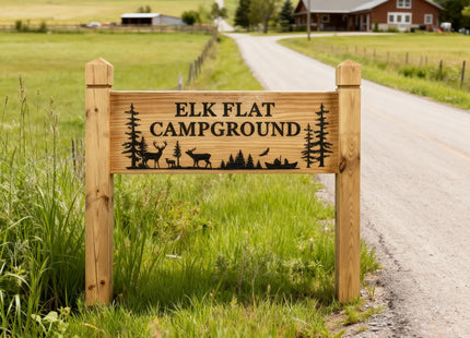 Personalised Outdoor House Sign for Camping Custom Engraved Wooden Address Sign with Stake Cabin Door Number Street Small Driveway Signs Business Signs Housewarming Gift