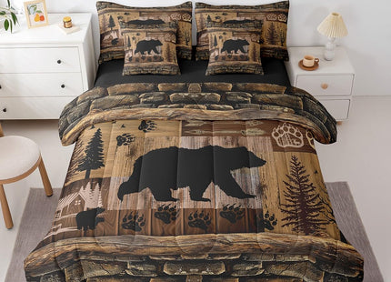 Feelyou Bear Cabin Paw Bed in a Bag Twin Size Boys Kids Bedding