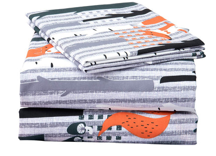 JSD Woodland Animals Kids Twin Sheet Set 3 Piece