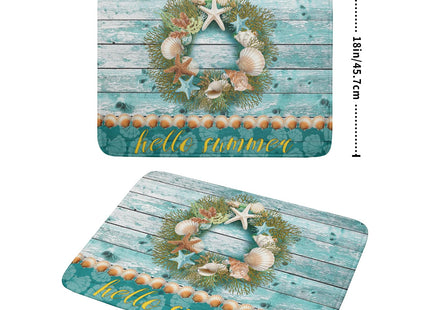 Coastal Wreath Dish Drying Mat 18x24 inch Starfish Shell Absorbent Microfiber Dish Rack Mats Drainer Pad Kitchen Countertop Accessories