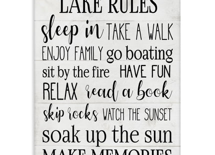 Lake House Rules Motivational, 30 x 40 Inch Canvas Wall Art
