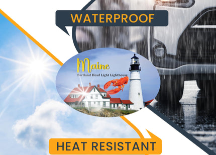 Magnet Me Up Maine Portland Head Light Lighthouse and Lobster Oval Magnet Decal, 4x6 Inch, Heavy Duty Automotive Magnet for Car, Truck or SUV, Portland Harbor, Casco Bay, Crafted in USA