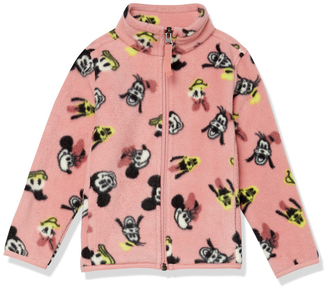 Amazon Essentials Disney | Marvel | Star Wars | Princess Girls' Polar Fleece Full-Zip Mock Jackets, Minnie and Friends, XX-Large