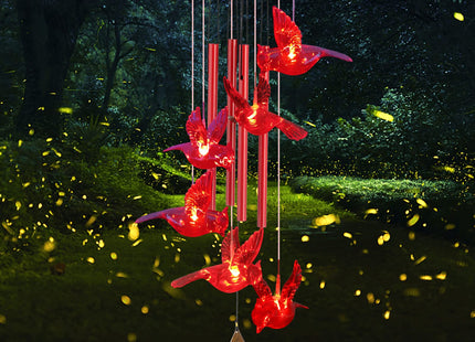 Cardinal Wind Chimes for Outside Mother Gift Red Cardinal Gifts for Women Memorial Chimes for Mom Solar Red Bird Solar Lights for Loss of Loved One Garden Cardinal Decor