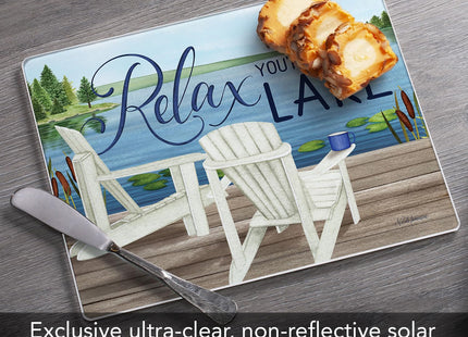 CounterArt Lake Life Relax 3mm Tempered Glass Cutting Board