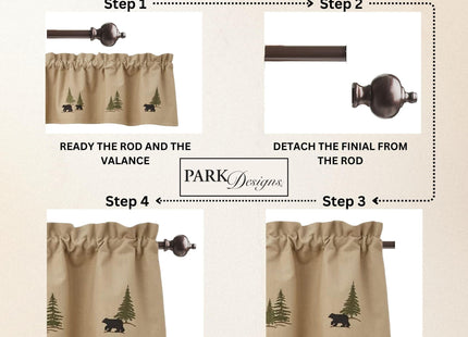 Park Designs Black Bear Lined Valance 60" x 14"