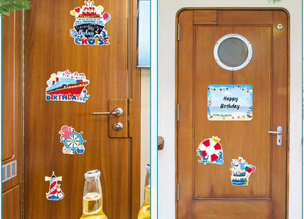 7 Pcs Nautical Cake Birthday Cruise Door Magnets