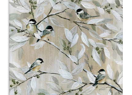 Chickadee Birds on Branches, 36 x 36 Inch Canvas Wall Art