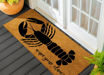 Evergreen Nature Coir Doormat, 2'x5' Large Welcome Mats for Double Doors, Outdoor Indoor Entrance Rug, Non-Slip Front Door Mat for Beach House Porch Patio (Lobster, 60"x24")