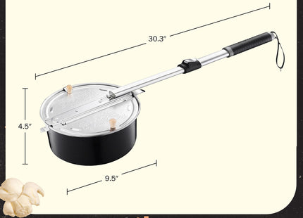 Great Northern Popcorn Outdoor Campfire Popcorn Popper, Black