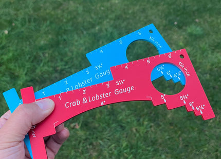 LuPush Crab Gauge & Lobster Ruler – 3mm Thick Aluminum Measuring Tool, Heavy-Duty Crab Ruler for Dungeness, Red Rock, Blue Crab & Lobster – Applicable for WA, OR, CA & Atlantic/Gulf States (Blue)