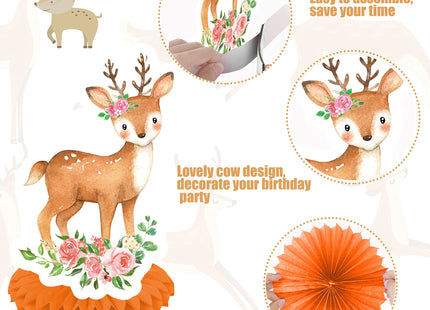 12Pcs Woodland Baby Shower Decorations Woodland Animals Honeycomb Centerpieces Baby Shower Decorations for Woodland Baby Shower Woodland Animals Birthday Party Supplies
