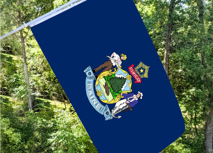 Maine State Flag 3x5 Outdoor Double Sided 3 Layers Polyester State of Maine Flags Sewing 4 Rows of Thread with Durable Canvas Header and Brass Grommets Maine Decor for Indoor Wall Room